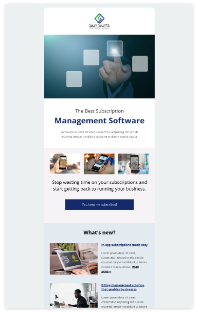 Subscription software re-engagement email template
