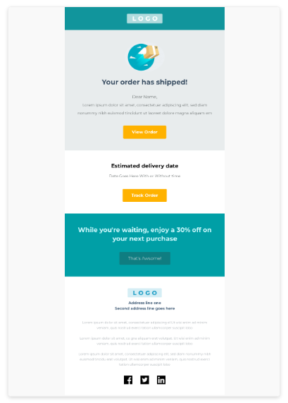 Delivery Confirmation email template