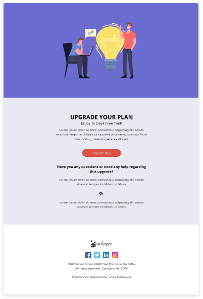 Upgrade Your Plan email template