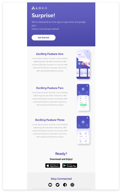 Mobile App Release email template
